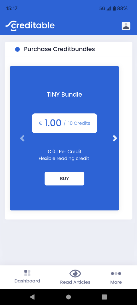 Creditable App - Buy Credits